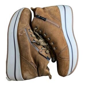 Carmela Ankle Boots Double Zip Womens US 7.5- 8 EU 38 Brown Suede Y2K Sneakers